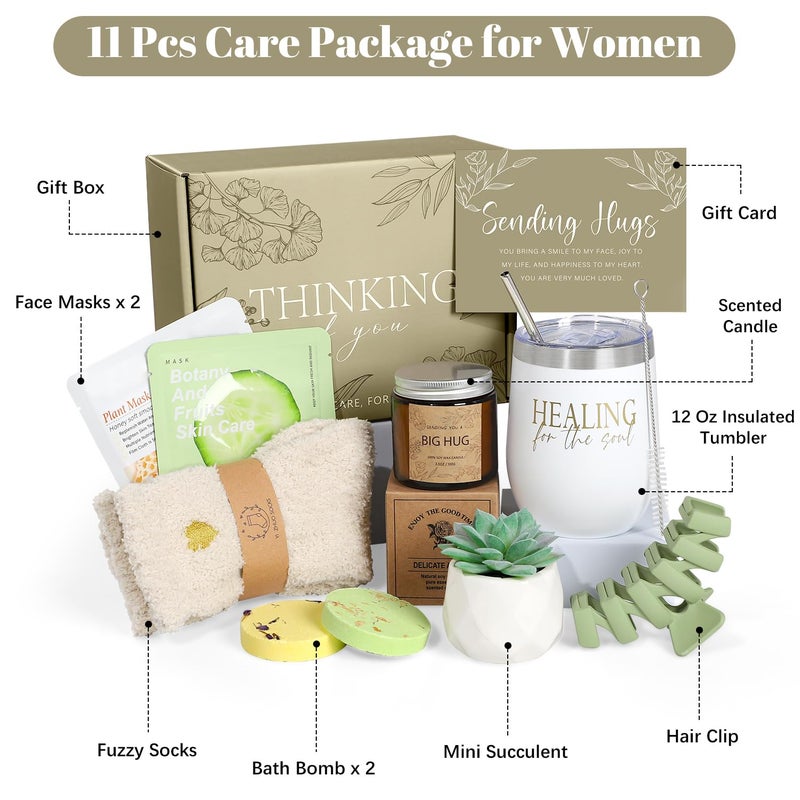 GiftPeak Thinking of You Care Package for Women - Get Well Soon GBasket for Sick Friend After Surgery Gifts Feel Better Gifts for Women, Sympathy Gift Baskets Sending Hugs, Self-Care Spa Gifts - Image 2